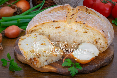 Белый хлеб с луком в духовке в домашних условиях. Шаг 21