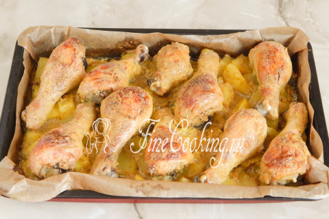 Курица с картошкой в сметане в духовке. Шаг 10