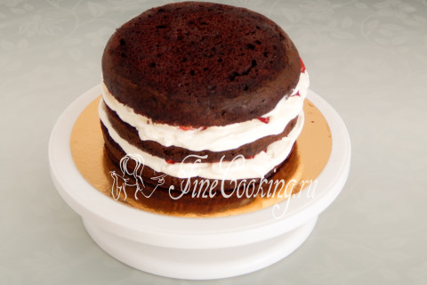Шоколадный торт Клубника со сливками. Шаг 25