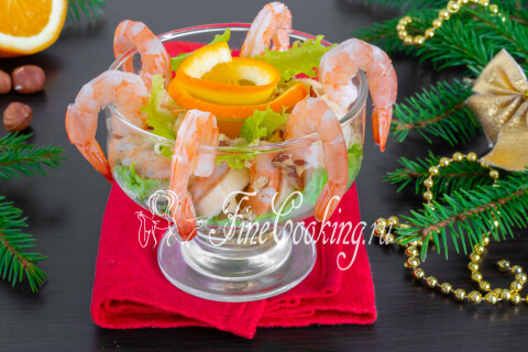 Вкусный салат с креветками на Новый год. Шаг 14