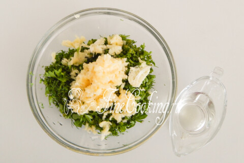 Закуска из баклажанов с чесноком и зеленью (Маринованные баклажаны Бегемоты). Шаг 7
